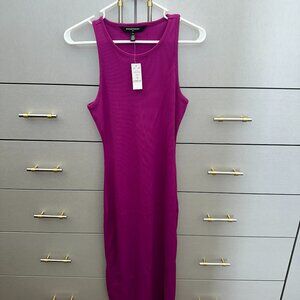 WHBM® FORME Pink Rib Sleeveless Midi Dress